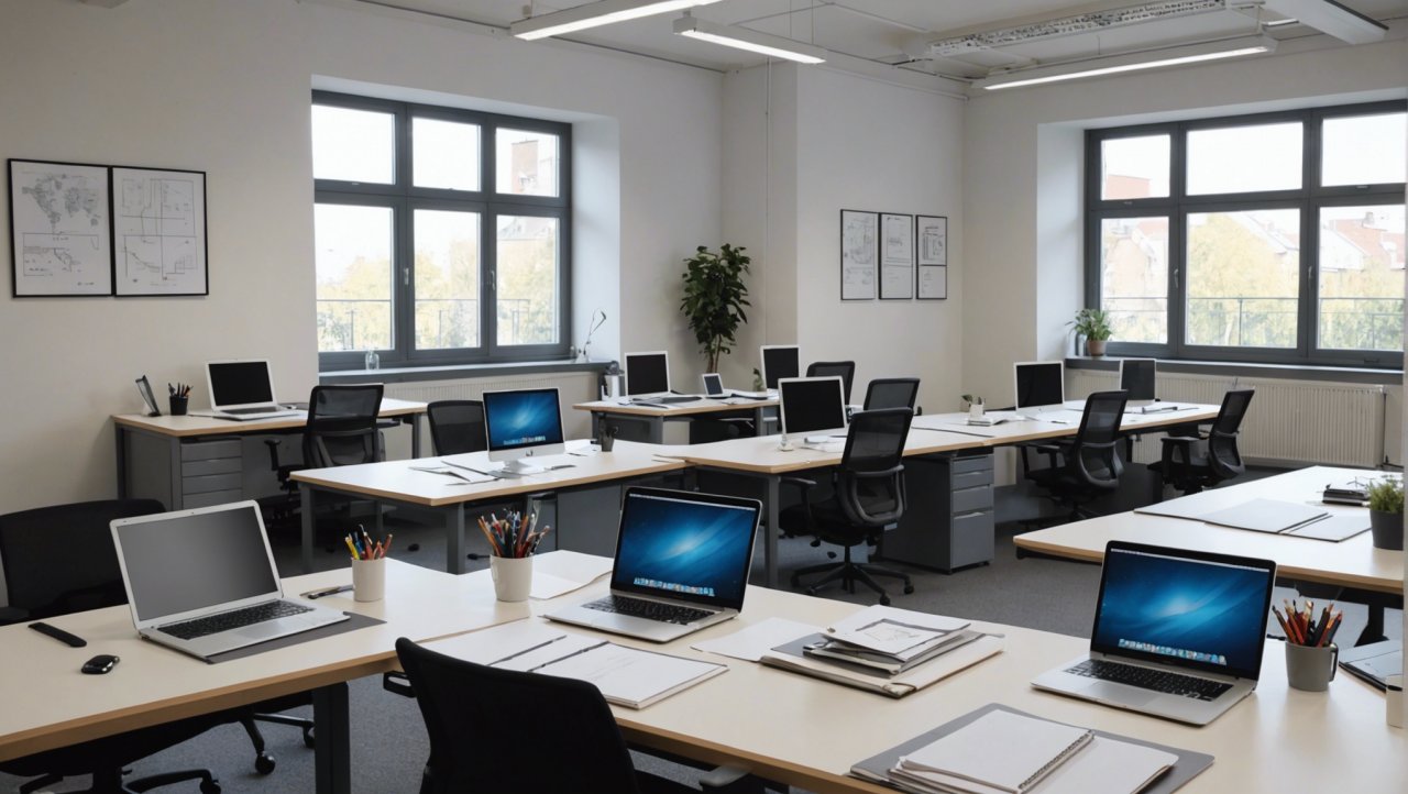 Bureau flexible vide pour accueillir les entreprises du coin