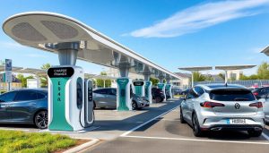 voitures électriques et bornes de recharge